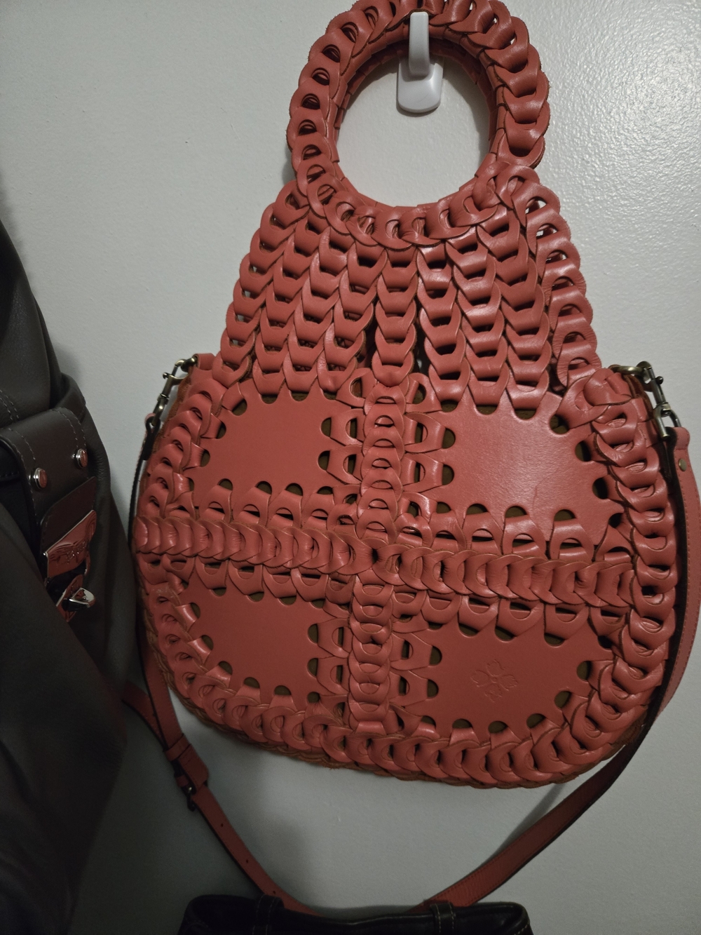 🤎Beautiful Patricia Nash Pisticci Coral Woven Round-Handle Shoulder Bag